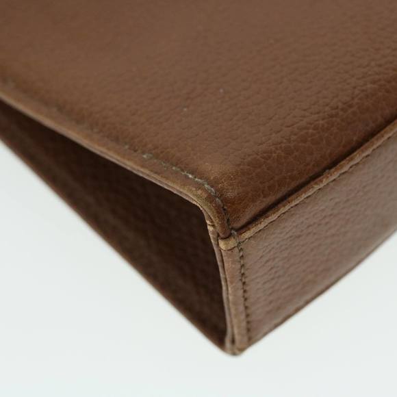 Burberrys Clutch Bag Leather Brown Auth 51663 - Picture 14 of 16